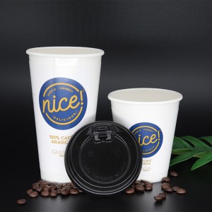 12 \\/ 16oz Dubbla ärmisolerade miljövänliga koppar Papper heta och kalla koppar