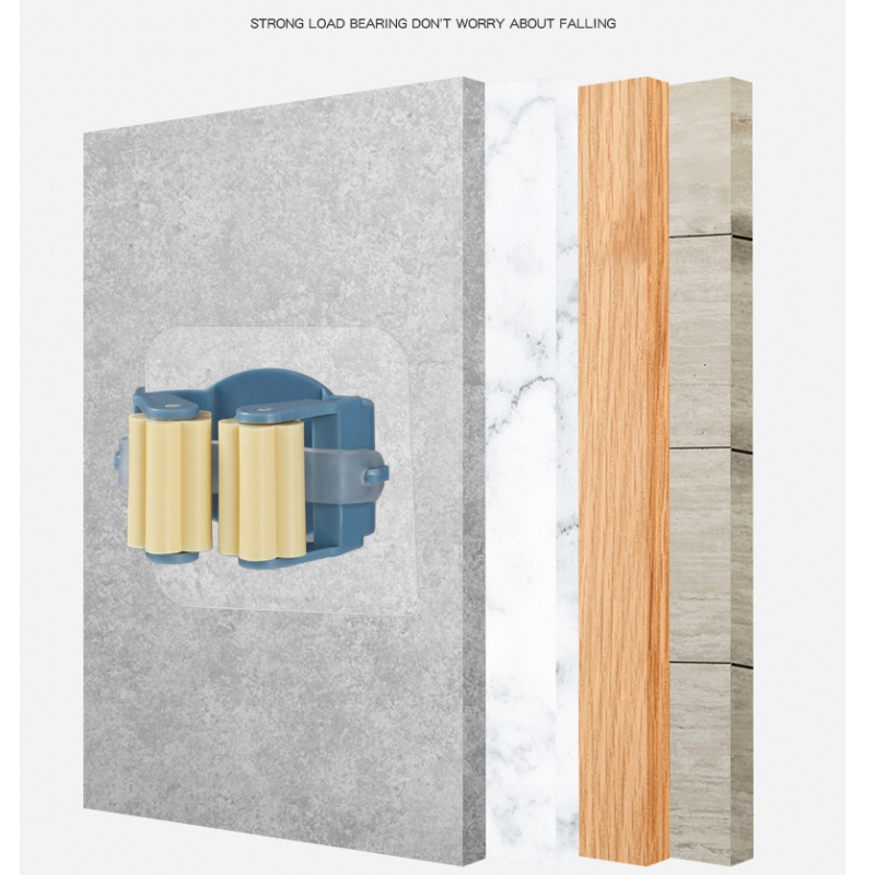 JASON väggmonterad platta väggmonterad moppkvasthållare,nytt kraftfullt sömlöst avtagbart väggmonterat moppklämma