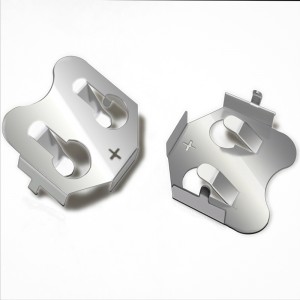 Metall CR2032 Brons Nickelplate Batterikontakt 2032 Batterihållare till kretskort