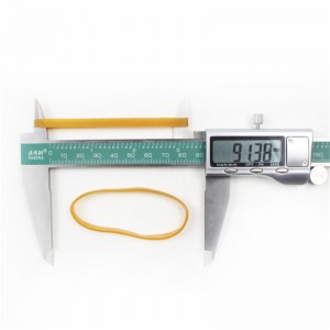 Tillverkarens skräddarsydda utvidgade gula genomskinliga högtemperaturbeständiga icke-skiftande industriella gummiband