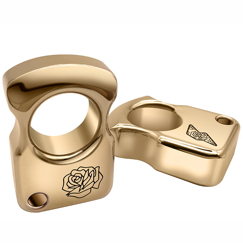 Uppdragsbearbetning Mässing Finger Tiger EDC Finger Buckle Defense Finger Tiger Outdoor Broken Window Products