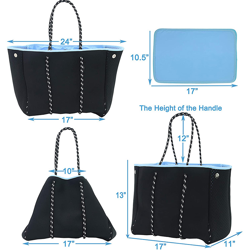 Mode Design Multifunktionell Trendig Neopren Strand Tote Bag Kvinnor Bag Tote Cross Body Shoulder Bag Big Shopping Neopren Väska