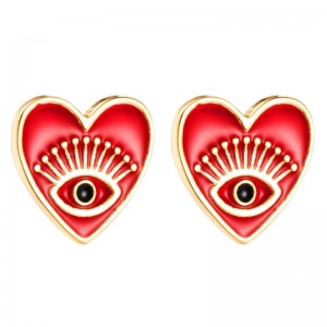 Amazon gränsöverskridande önskan örhängen kvinnlig europeisk och amerikansk mode smycken ängel ögon örhängen koppar ins hjärtformade örhängen
