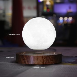 Kreativ present Hem Office Dekorationer Vardagsrum Belysning Touch Switch Magnetisk Floating Bordslampa 3D Levitating Moon Light