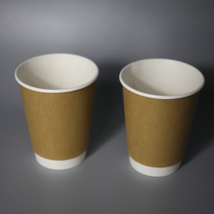 350 ml pe/pla foder dubbelvägg papper kopp 12 oz- kraft