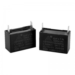 6UF 500V SH S0 C 50/60Hz EPERS CBB61 Kondensator för luftkonditionering