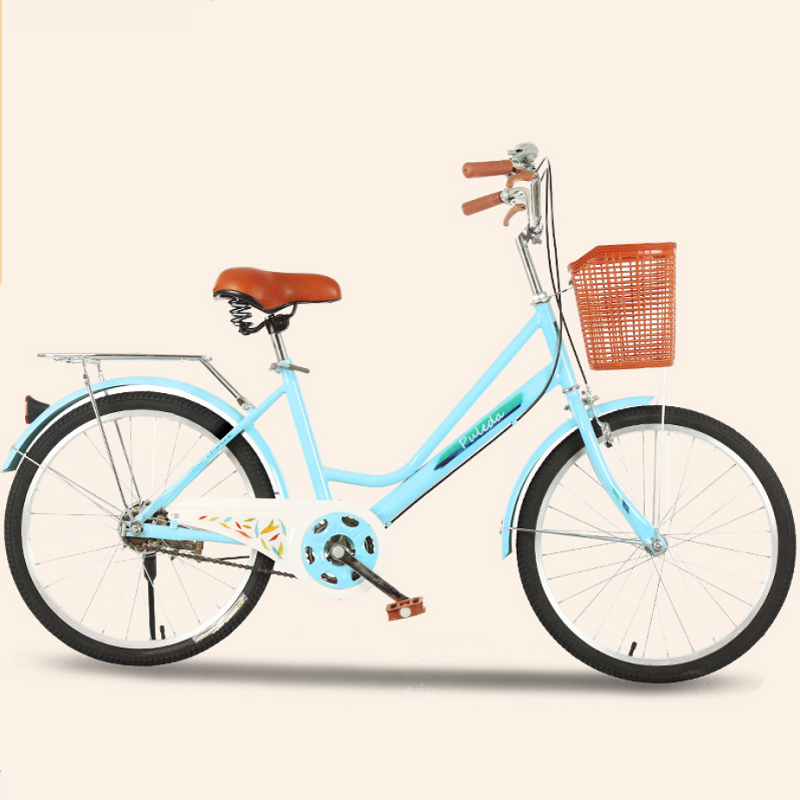 Populär 24 \\ '\\' 26 tums cykelman och kvinna hög kol stad cykel med korg