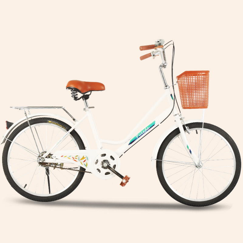 Populär 24 \\ '\\' 26 tums cykelman och kvinna hög kol stad cykel med korg