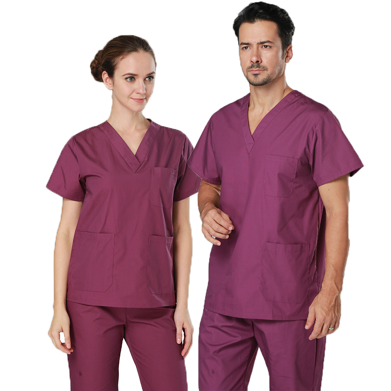 Nurse Doctor Uniform Tops Pants Scrub sätter anpassad logotyp