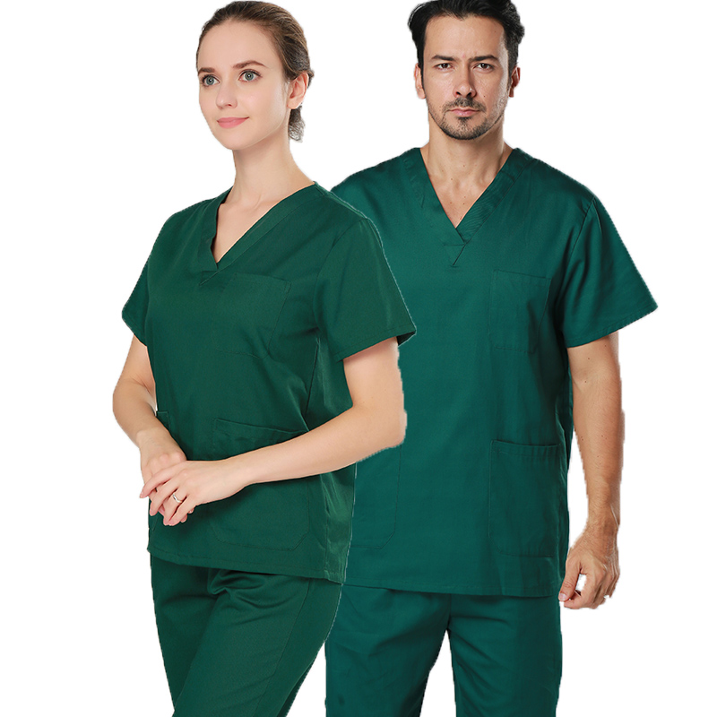 Nurse Doctor Uniform Tops Pants Scrub sätter anpassad logotyp