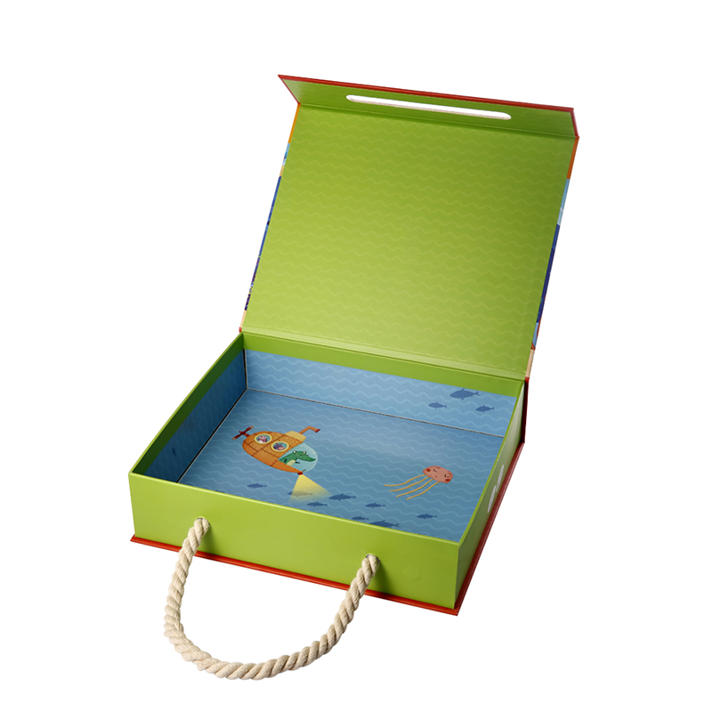 Partihandel anpassad logotyp återvunnet leksak pussel kartong magnetisk flap presentförpackning låda med handtag