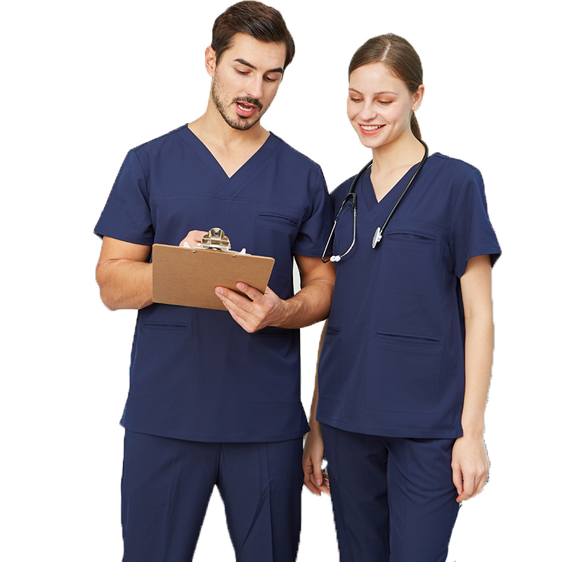 Högkvalitativ 4 väg Stretch Sjuksköterska Scrub sätter Spandex Uniform Wholesale