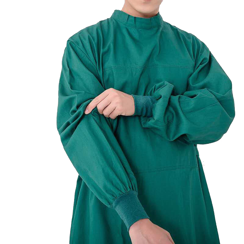 Fabriksförsäljning Bomull mörkgröna kirurgiska kappor tvättbara