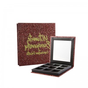 Partihandel skönhet skapelser glittrande rosa anpassad makeup palett privat etikett makup ögonskugga palett