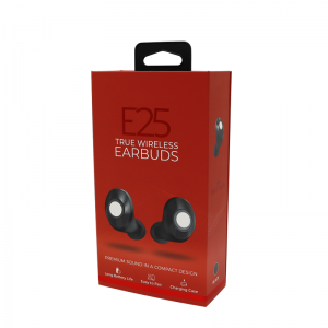 Kartonglåda Tillverkare Utskrift av guldfolie Flap Hörlurar Förpackningslåda för förpackning för konsumentelektronik