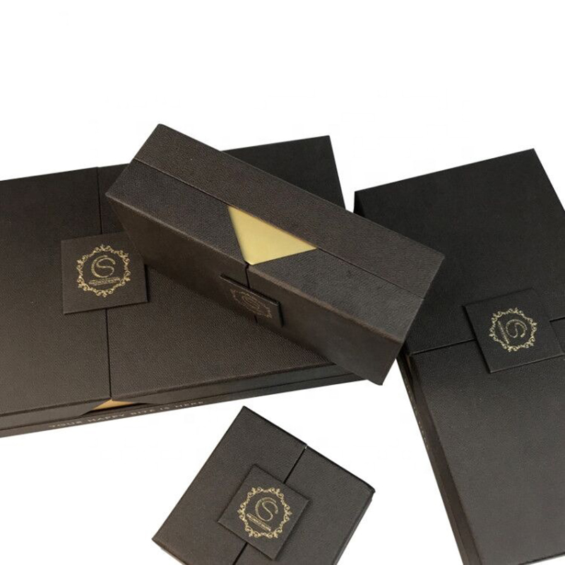 Partihandel anpassad lyx svart choklad bar box förpackning för presentförpackning