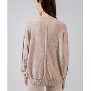 Fashionabla trend casual joker foundation knit liten u krage singel topp 68035#