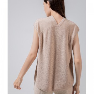 Tidvatten Fashion Simple Leisure Joker Basic Stickning Small V-Neck Vest 68053#