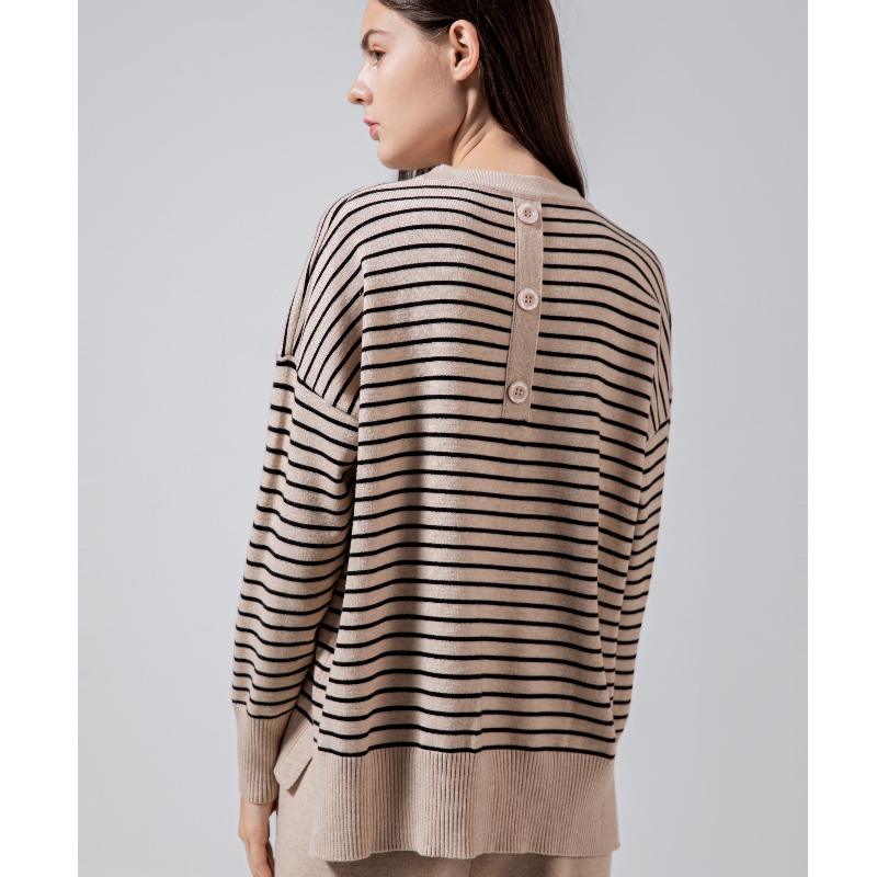 Fashion Trend Enkel Casual Joker Basic Knit Striped Top 68059#