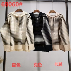 Modig trend Enkel Fritid Joker Foundation Sticka Hoodie Striped Single Top 68060#