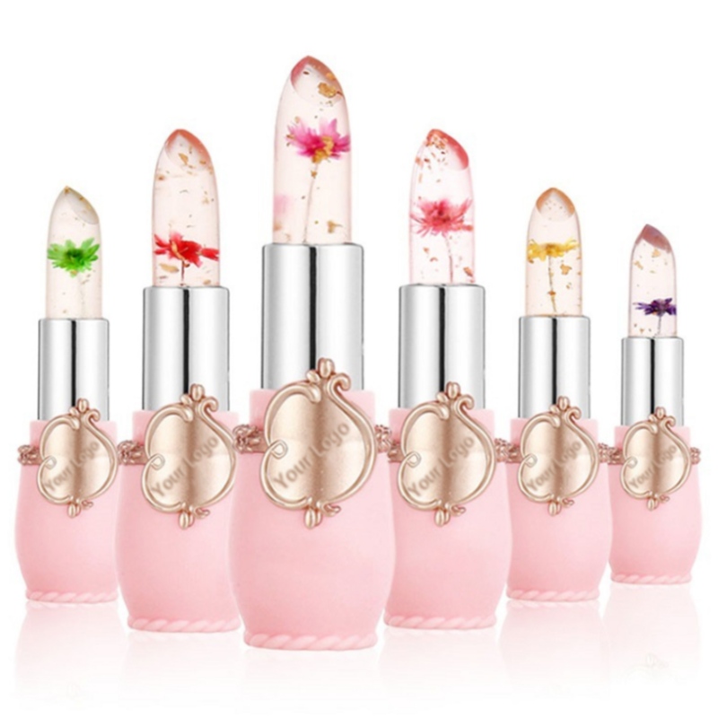 Transparent blommig läppstift