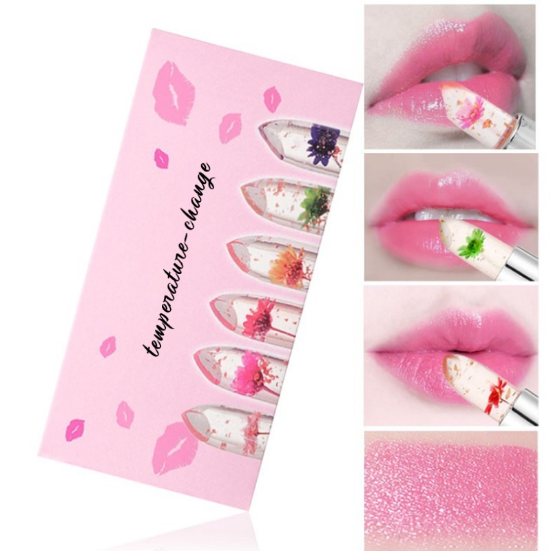 Transparent blommig läppstift