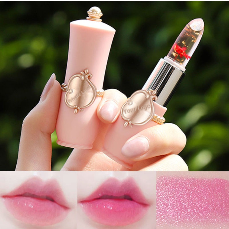 Transparent blommig läppstift
