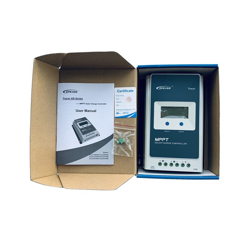 EPEVER MPPT Tracer 12V 24V 40A 30A 20A 10A Solladdningskontrollpanelregulator LCD-skärm för bly-sur litiumbatteri