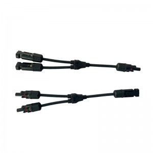 Solarfotovoltaisk kontakt Y Typ 2 Branch En till två Combiner Vattentät manlig och kvinnlig solpanelkabelkontakt