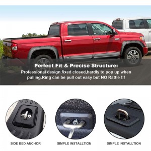 Tie Down Anchors Truck Bed Side Wall Anchors för 2000-2013 Tundra Retractable med olika dörrar och Pop Out Rail Cap Cover