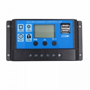 PWM Solar Charger Controller 60a 50a 40a 30a 20a 10a 12V 24V Batteriladdare LCD Dual USB Solpanel Regulator Max 50V PV-ingång