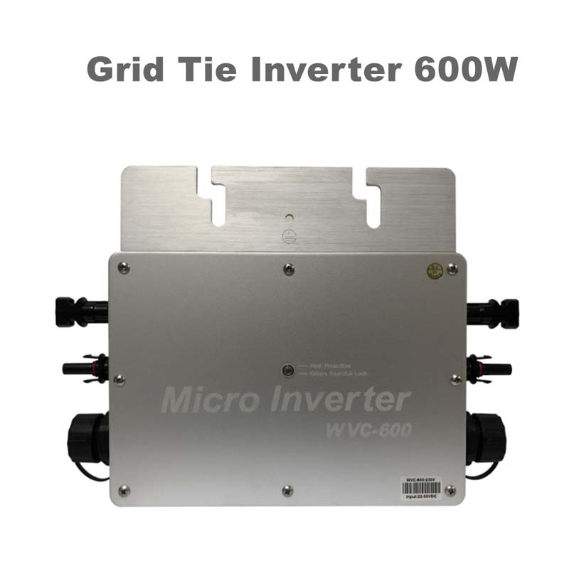 600W Pure Sine Wave Grid Tie Inverter Vattentät IP65 Micro Inverter 22-50VDC 190-260VAC för solsystem MPPT