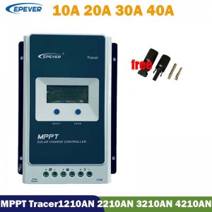 EPEVER MPPT Tracer 12V 24V 40A 30A 20A 10A Solladdningskontrollpanelregulator LCD-skärm för bly-sur litiumbatteri