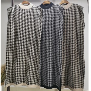 Modig Casual Enkel Ulltröja Tusen Bird Case Half High Collar Vest Dress 69065#