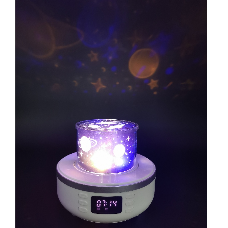 FB-BSK5 Bluetooth Clock Radio Speaker med stationär lampa, disco boll och projektionsbelysning