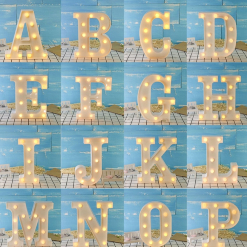 Anpassad Alfabet Arabisk Nummer Marknadsljus 3D LED Letter Sign Night Light Outdoor for Bar Hotel Bröllop Festival Decoration