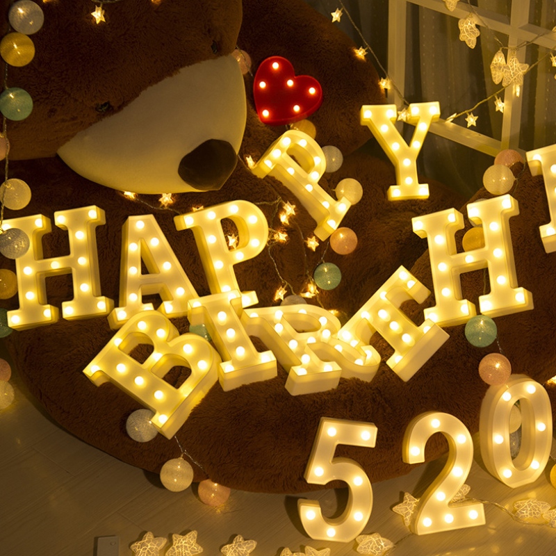 Anpassad Alfabet Arabisk Nummer Marknadsljus 3D LED Letter Sign Night Light Outdoor for Bar Hotel Bröllop Festival Decoration