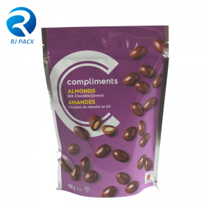 anpassad plast dragkedja matförpackning väska, matförpackning väska med återförslutbar dragkedja