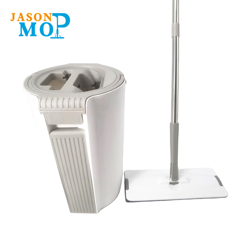 Rostfritt stål Pole Handtag Avtagbar Magic Wash Mop Vatten Krama Plattrengöring Mop med hink