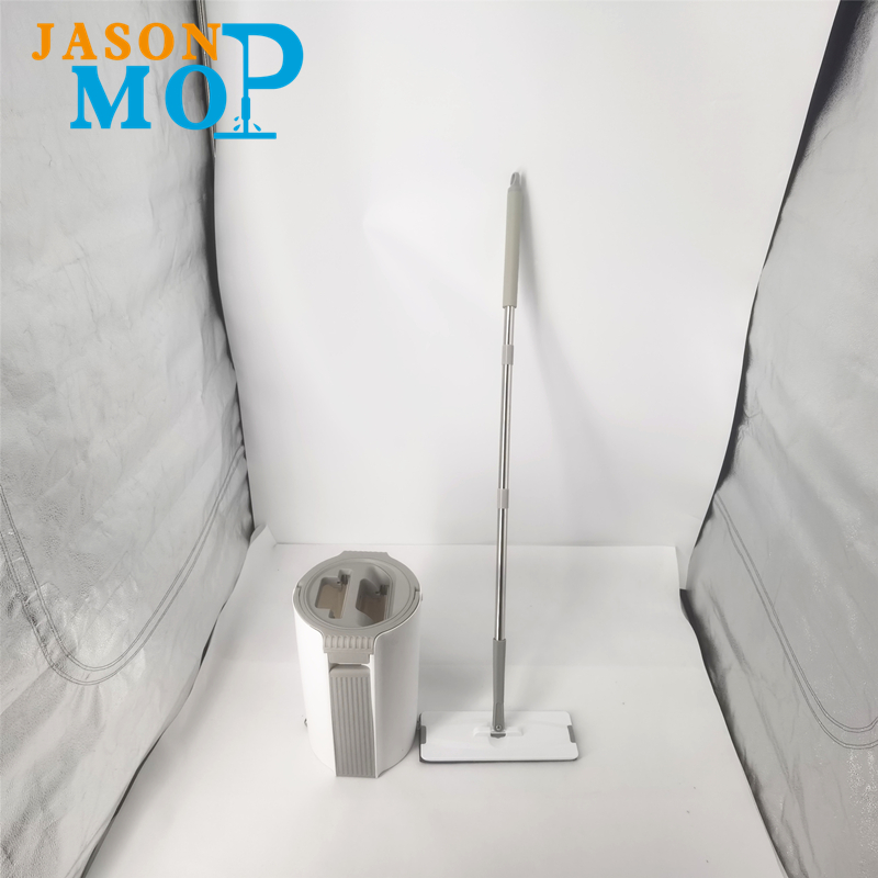 Rostfritt stål Pole Handtag Avtagbar Magic Wash Mop Vatten Krama Plattrengöring Mop med hink