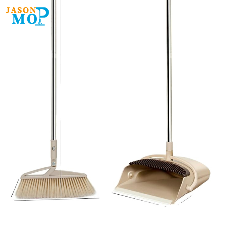 Plastmaterial Hushållsrengöring Lång dammsugare med kvast, Broom Dustpan och Squeegee