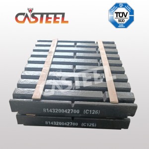 Hög mangan C125 krommaterial som bär reservdelar fixe käftplatta