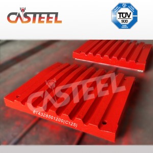 Hög mangan C125 krommaterial som bär reservdelar fixe käftplatta