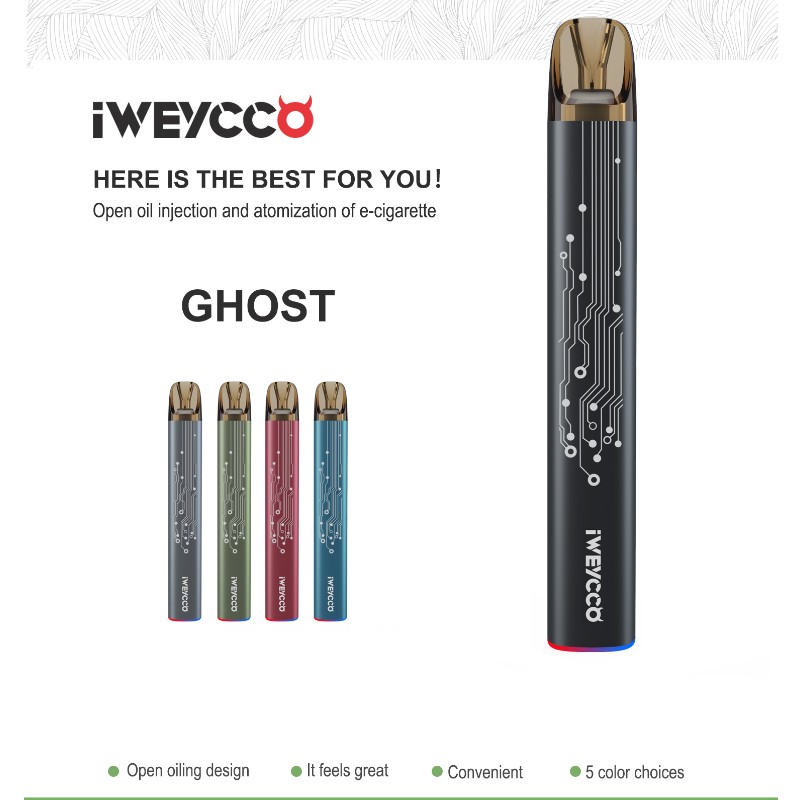 IWEYCCO GHOST VAPE 650MAH 12W POD KIT Elektronisk cigarett 2ml Patron förångare för dig