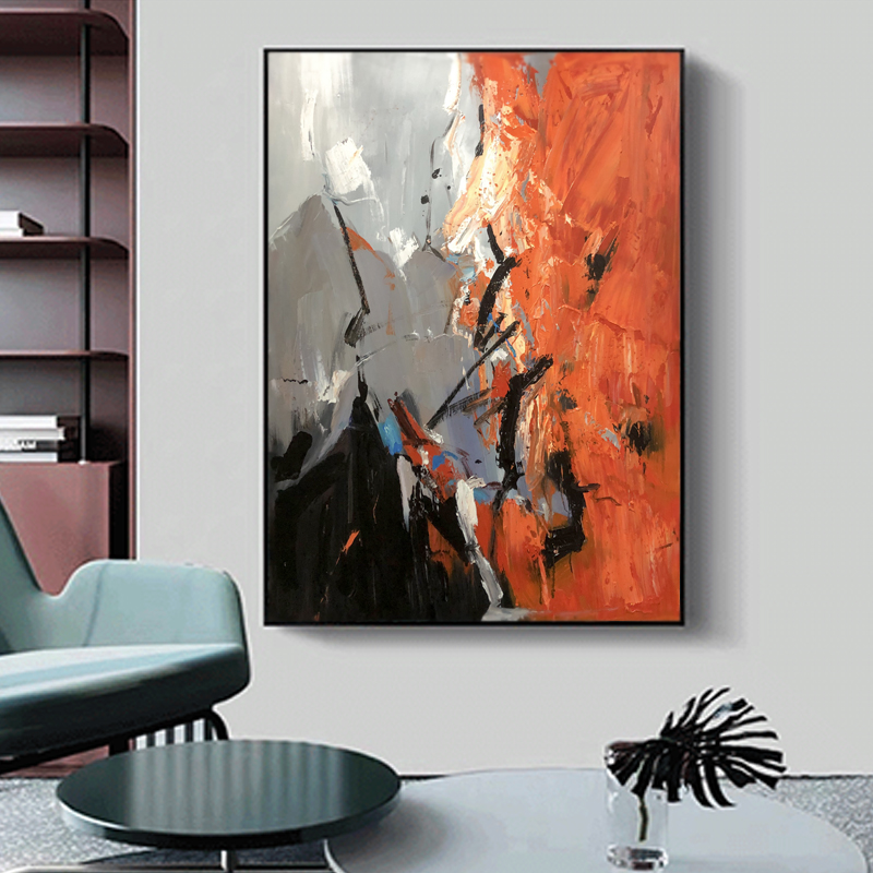 Heminredning Original Design Väggkonst Handgjord Abstrakt Canvas Oljemålning