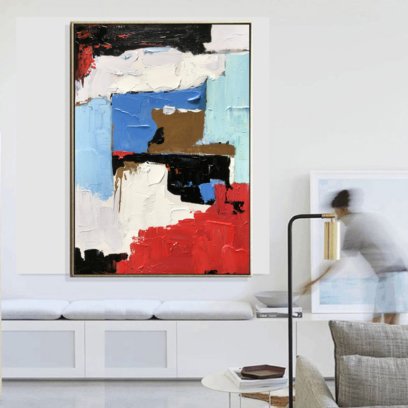 Ny produkt Abstrakt konst tygduk Canvas ren handmålad vägg oljemålning för vardagsrum dekoration