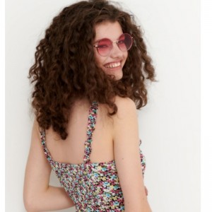 Blommigryck viskos klänning mini längd