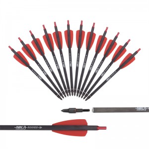 Nika bågskytte 113167-02A 7.5INCH ID6.2mm Crossbow Bolts Carbon Fiber Aluminium Nock Cobra System ADDER/R9/RX Bågskytte Skytteutrustning