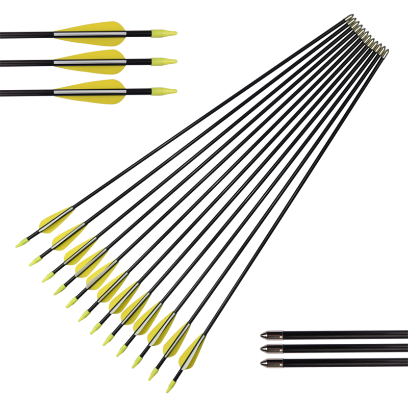 Elong utomhus 110010 ID5mm 30inch glasfiber arrow TPU Vanes bågskytte skytte övning