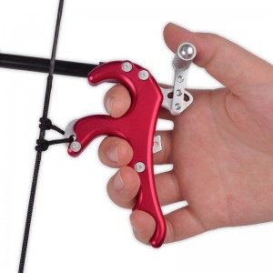 Nika Bågskytte 42RA04-RD Thumb Release Aids Aluminium Alloy Bågskytte Release Bow Jakt efter sammansatt båge